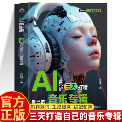 正版 AI音乐家 三天打造自己的音乐专辑 ai音乐教程零基础制作生成歌词生成旋律编配和声 混音教程音乐创作密码 AI音乐制作书籍