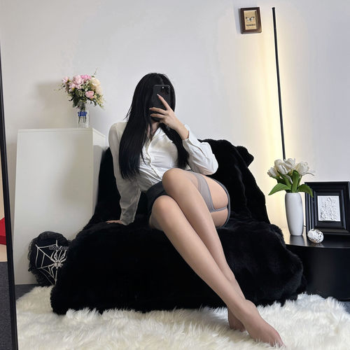 8D蕾丝吊带一体式灰色丝袜女性感网红超火纯欲风过膝长筒袜子薄款