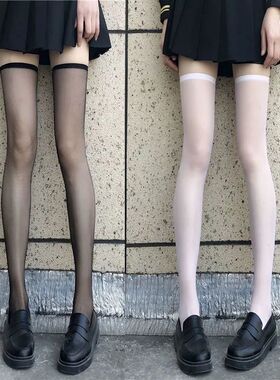 蝴蝶结黑女性感情调黑色过膝长筒袜jk制服暗黑薄cos