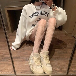 性感渔网黑女诱惑网眼连裤袜破洞牛仔蜘蛛网格镂空打底裤