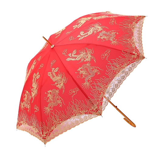 Свадебная невеста Красный зонтик Традиционный китайский длинное кружево