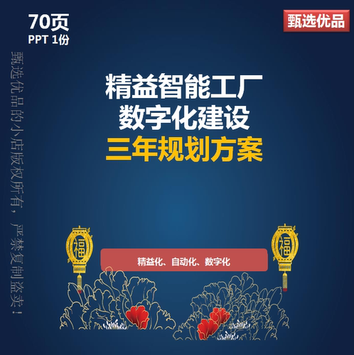 集团精益智能工厂数字化转型数字工厂建设三年规划70页PPT方案