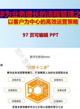97页PPT华为业务增长的流程管理之道以客户为中心的高效运营策略