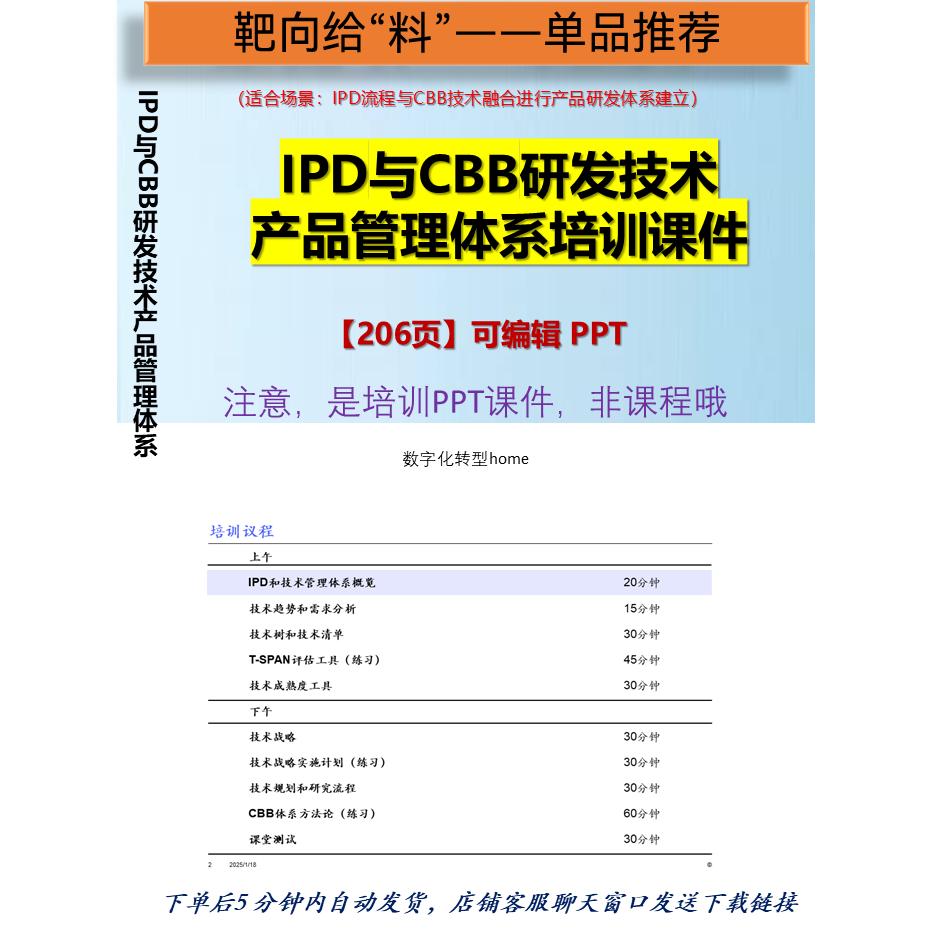 206页基于IPD与CBB产品研发技术管理体系培训可编辑PPT课件