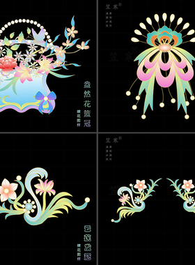 笠寒卡纸缠花图样原创diy