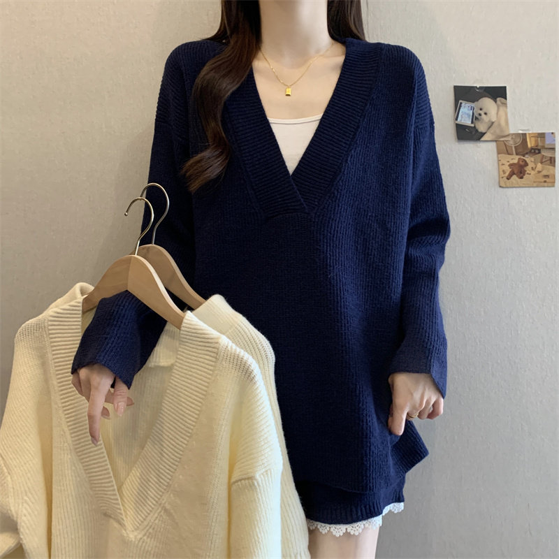 大码女装毛衣短裤两件套装女春秋冬季新款时尚胖mm洋气高级感宽松