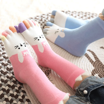 儿童五指男童中筒分趾袜防臭袜子