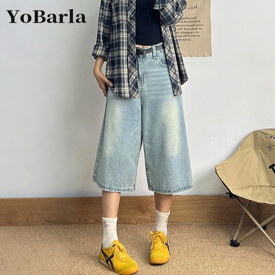 浅色复古直筒牛仔裤女夏新款