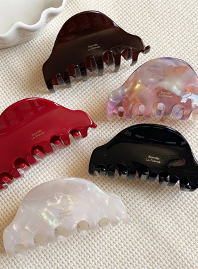 韩国复古金标高级感醋酸抓夹后脑勺盘发抓弧形发夹鲨鱼夹发卡发饰