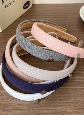 新款法式头箍高级感针织爱心吊坠细款发箍女网红压发头饰百搭发饰