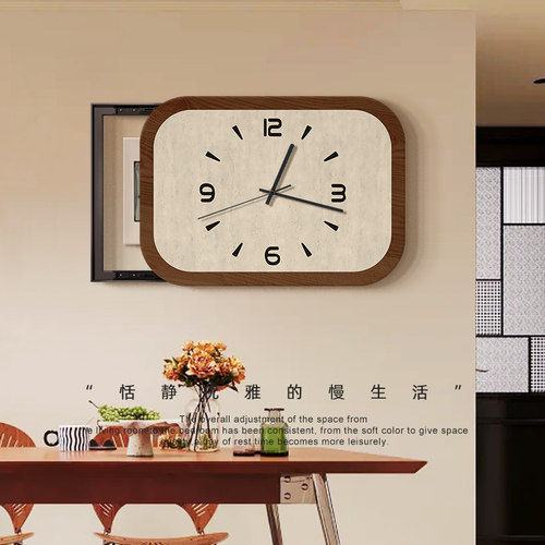 法式复古电表箱装饰画带时钟表中古风配电箱弱电箱电闸盒遮挡挂画