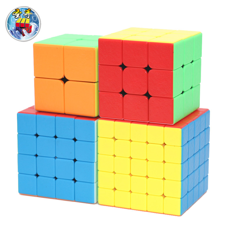 圣手宝石二三四五阶实色魔方 2阶3阶4阶5阶异形金字塔魔方礼盒
