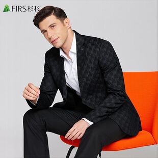 外套帅气西装 男 休闲西服春秋中青年时尚 杉杉高档提花商务男士
