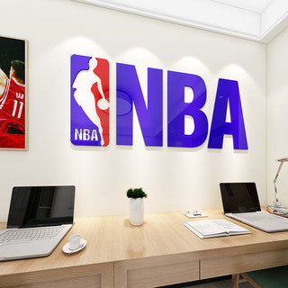 nba篮球队logo墙贴画男孩卧室背景墙面贴纸篮球主题房间布置装饰