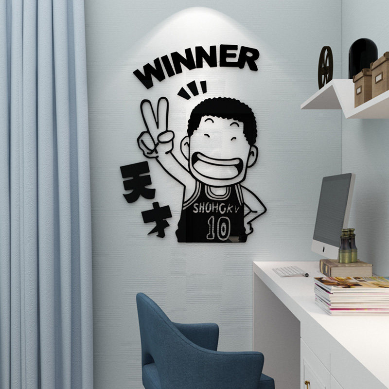 创意动漫灌篮高手贴纸卡通篮球体育运动儿童房卧室3d立体墙贴装饰