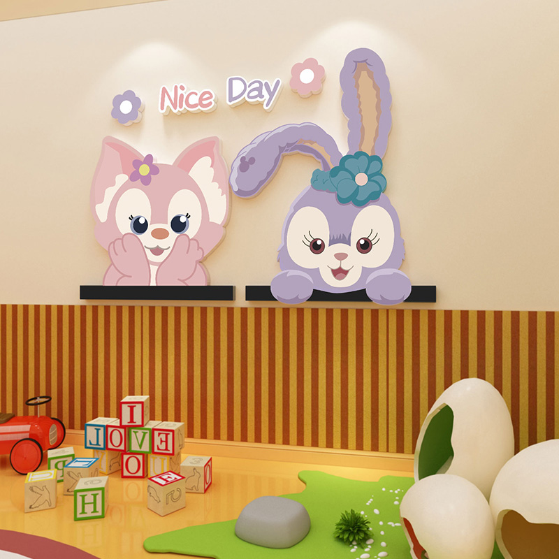 儿童房墙面创意装饰品玩具屋布置3d立体墙贴卧室床头创意卡通贴画图片
