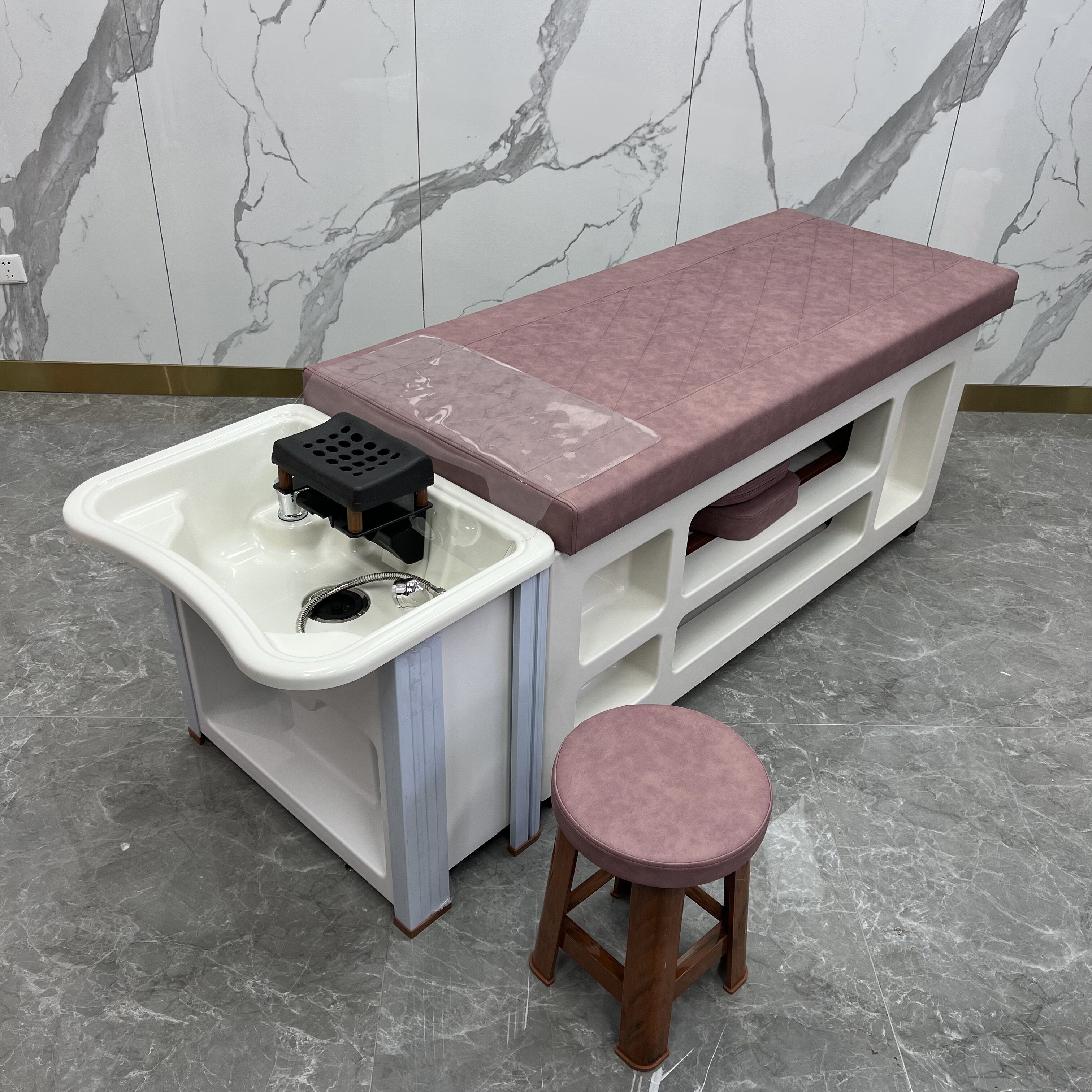 头道汤泰式洗头床理发店洗头床专用带熏蒸恒温按摩美发全躺头疗床