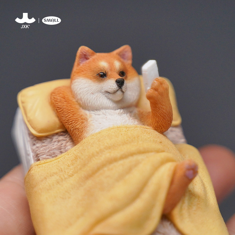 现货JXKsmall 单身狗10.0 可爱萌系狗柴犬猫咪手办礼物摆件冰箱贴