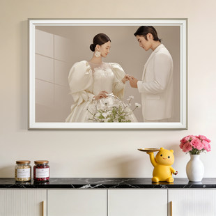 婚纱照放大打印定制挂墙相框挂床头全家福照片制作摆台结婚照制作