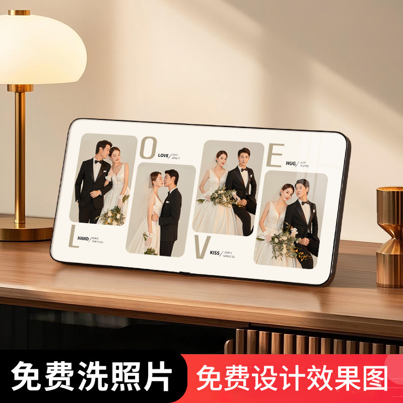 相框摆台照片定制洗宝宝照全家福相片做成水晶创意摆件加打印相簿