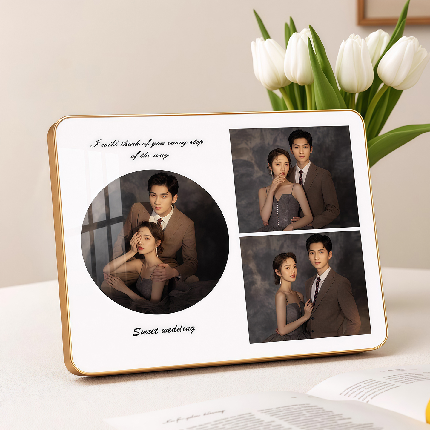 婚纱照情侣相框摆台定制加洗照片