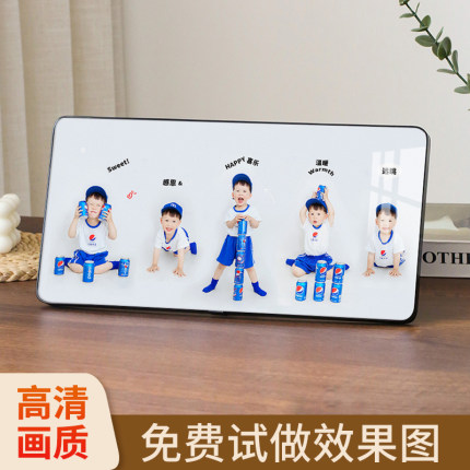 相框摆台照片定制洗宝宝照全家福相片做成水晶创意摆件加打印相册