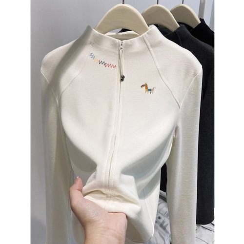 ！洋气双面德绒鱼骨打底衫