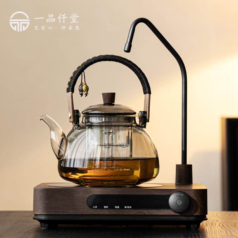耐热玻璃围炉煮茶器高温防爆泡茶壶智能抽水电陶炉套装烧水蒸茶炉