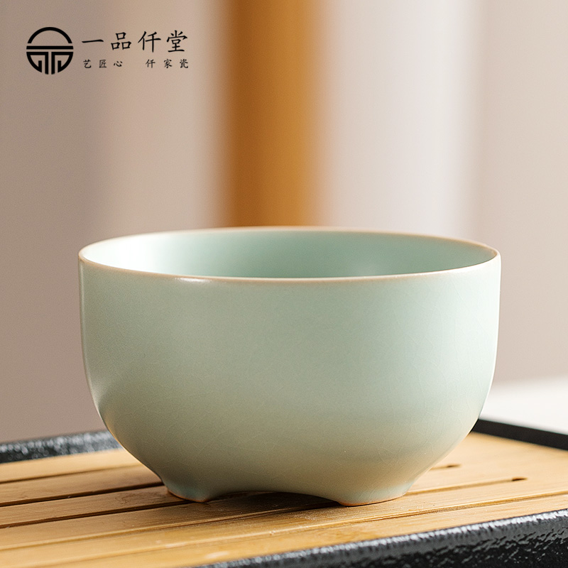 一品仟堂客养开片汝窑茶杯