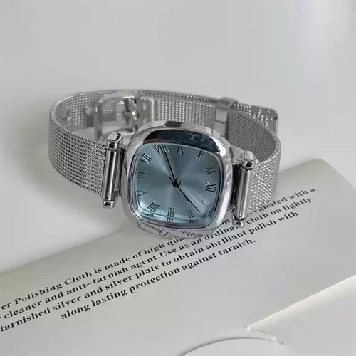 ins风高颜值韩版简约小巧精致链条手表女初高中学生小众方糖气质