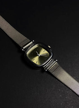 Vintage古著 【Lanernal】棕绿色手表