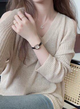 韩系精致小巧方糖手表女小表盘复古时尚细带显手细女表石英小方表