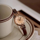 复古考试手表女款 学生ins高颜值轻奢英伦小香风小表盘女士石英表