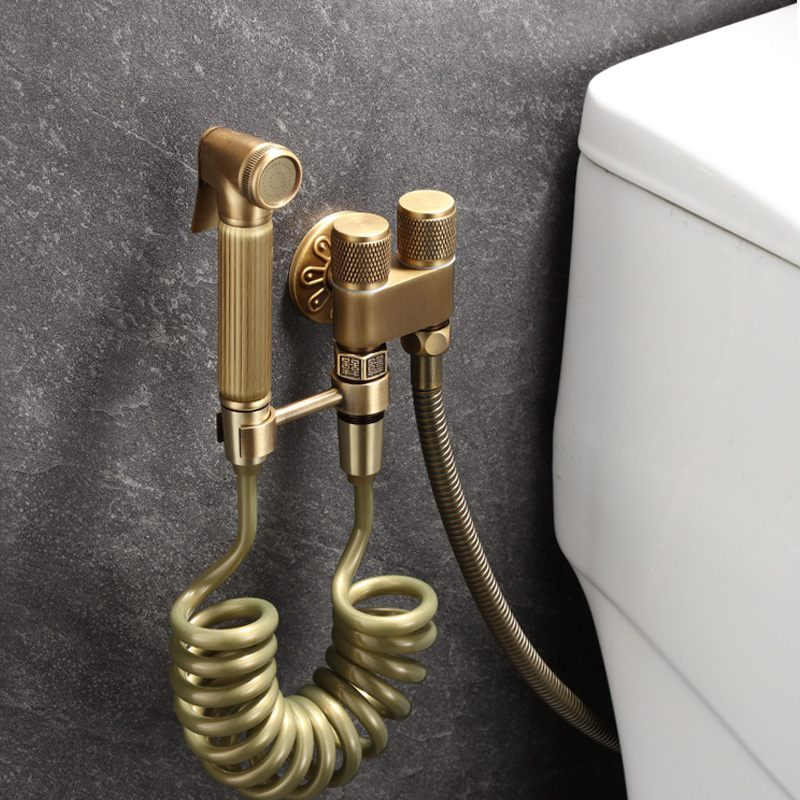 全铜仿古马桶伴侣厕所水枪古铜色
