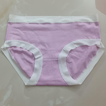 紫色系列三角内裤女士简约舒适纯棉内裆中腰女生内裤纯色舒服底裤