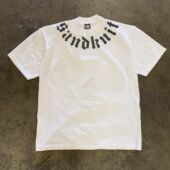 潮牌短袖 宽松圆领透 休闲轻奢字母项链短袖 t恤230g重磅T恤男士 美式