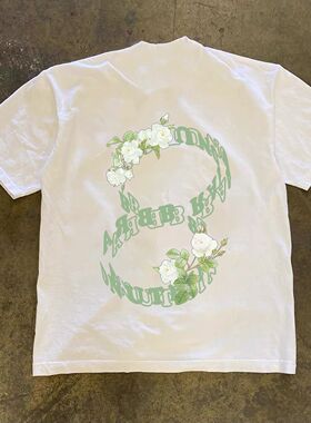 潮牌短袖t恤250G重磅美式潮流休闲字母印花T恤男百搭圆领overszie