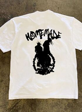 潮牌短袖t恤设计感街头潮牌小众设计摇滚印花重磅inst恤男女同款