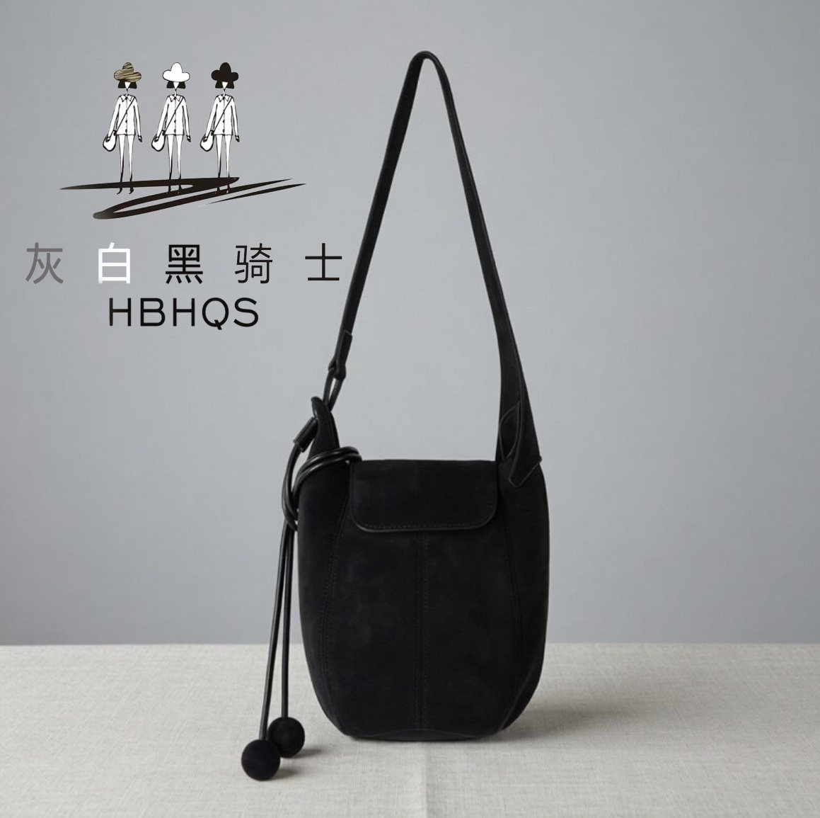 韩版小众麂皮绒复古南瓜水桶包