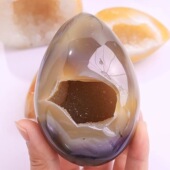 天然玛瑙恐龙蛋聚宝盆水晶洞全抛软糖砂糖开口笑手链消磁桌面摆件