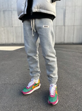 POUNCE运动胶牌卫裤男春秋宽松百搭潮流抽绳束脚美式休闲裤男高街