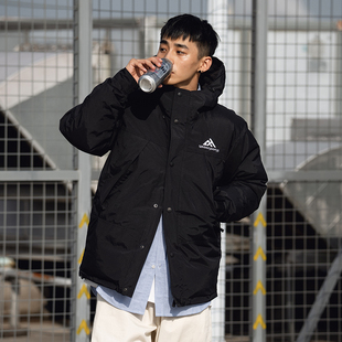 WEDENBORG日系复古冬季加厚工装风情侣拼接户外国潮羽绒服男潮牌