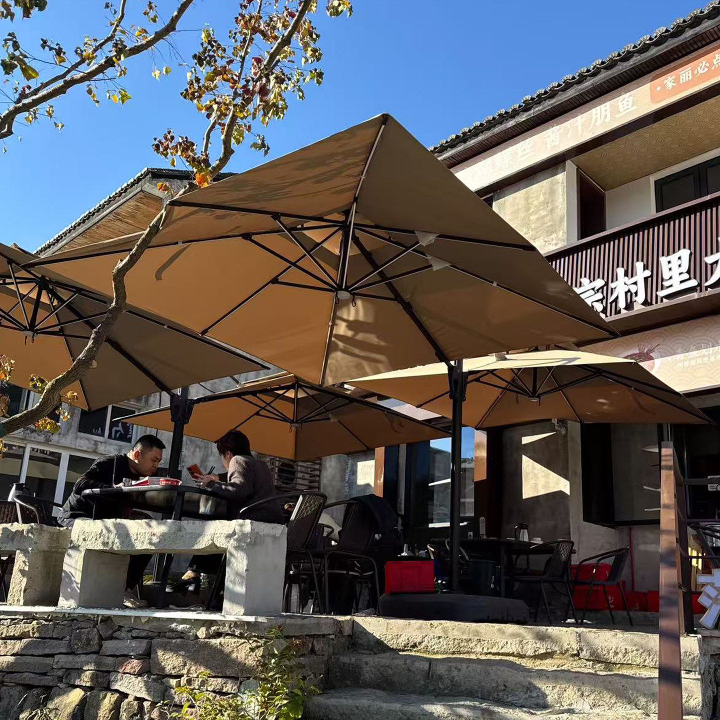 双头罗马伞户外大遮阳伞户外伞咖啡厅店铺门口商用外摆防水太阳伞