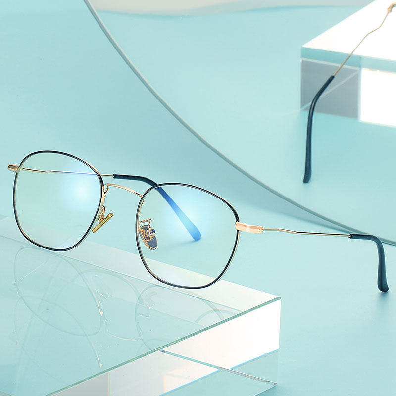 韩版文艺复古方框金属男女文艺眼镜架原宿风防蓝光平光镜可配近视
