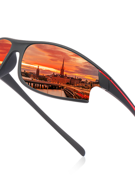 时尚男士偏光太阳镜运动款自行车赛车墨镜防风防尘镜户外骑行眼镜