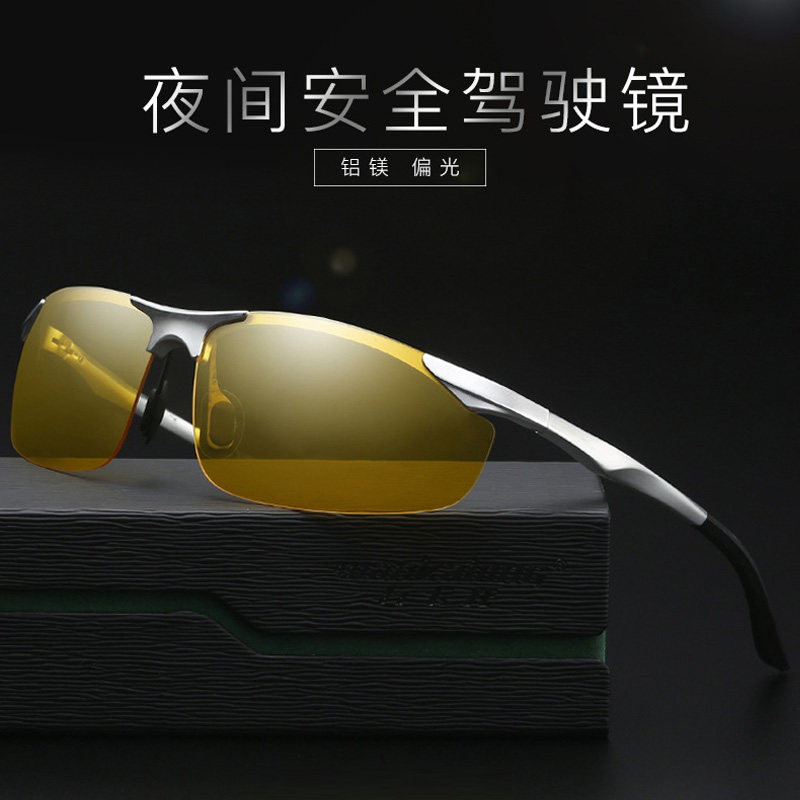 夜晚防远光灯防强光开车偏光夜视镜男晚上开车专用眼镜驾驶护目镜