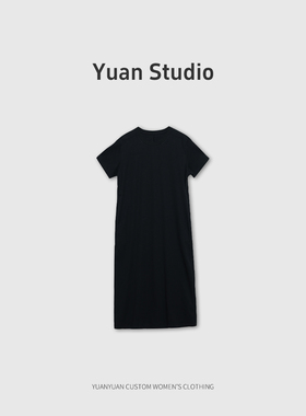 【YUAN】【默形】简约宽松短袖夏季显瘦连衣裙M62C6541Q2AA