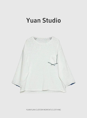 【YUAN】简约百搭夏季宽松短袖T恤M62D6603Z1AK