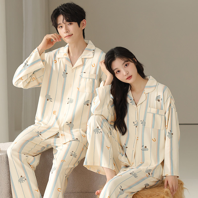 新款莱卡棉情侣款睡衣春秋款纯棉长袖纯棉男款女士家居服休闲套装,女士内衣/男士内衣/家居服,睡衣/家居服套装,淘宝优惠券,粉丝福利购,淘宝优惠卷