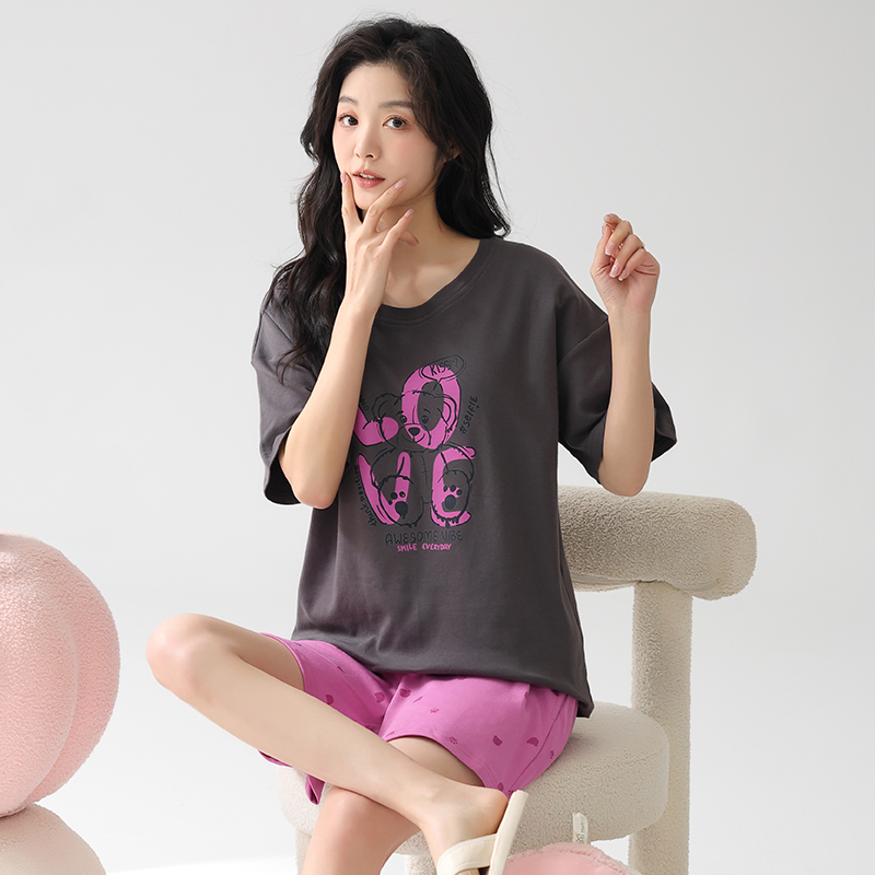 夏季睡衣女夏款2025新款纯棉短袖舒服宽松大码夏天运动家居服套装